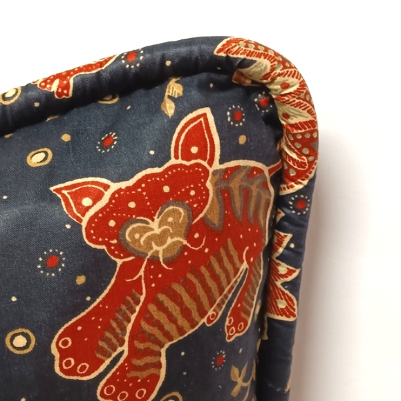 Custom-made Home Decor P. Kaufman China Zoo Cotton Chintz Fabric w/ Wide Piping - Picture 3 of 8